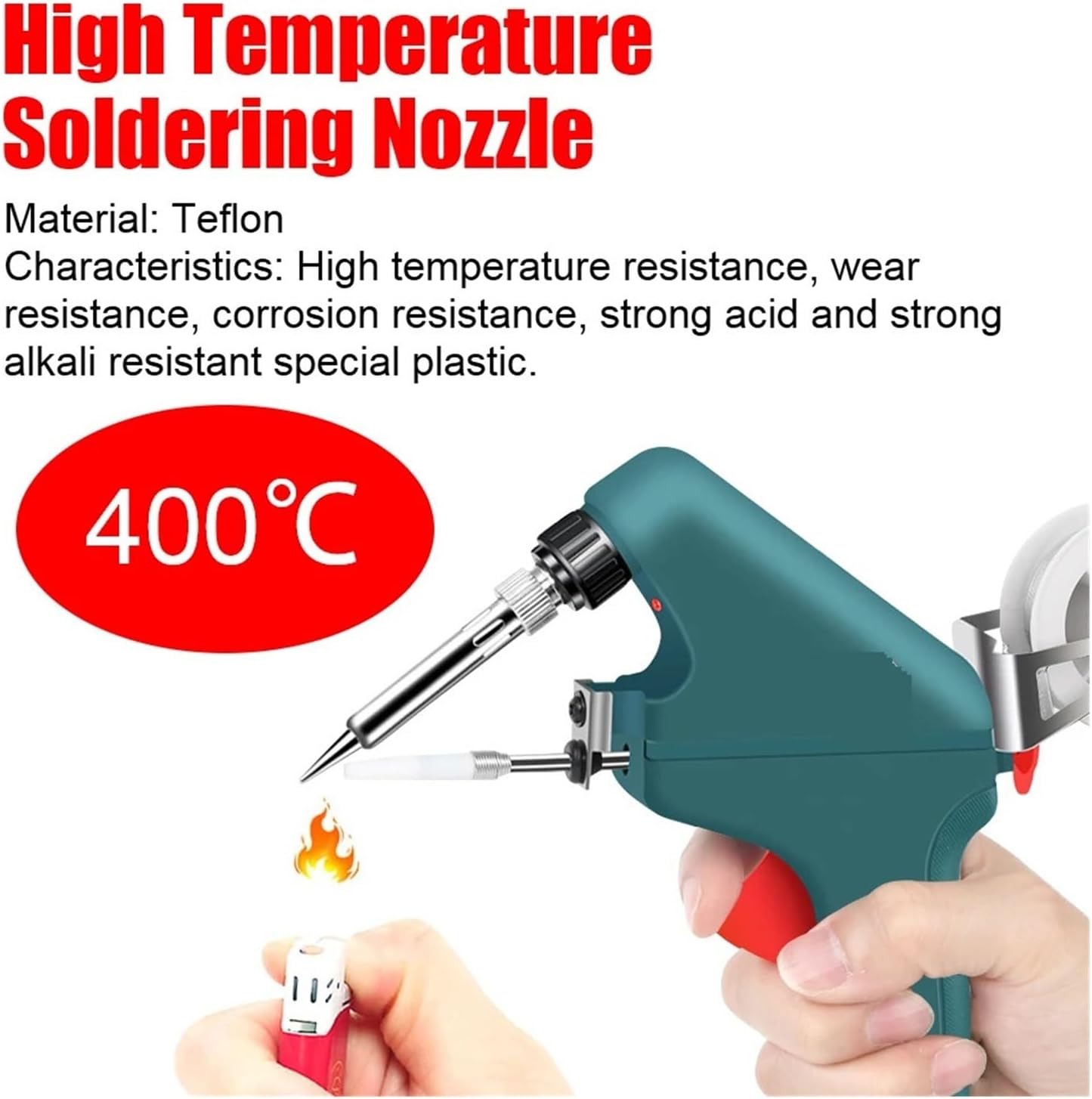 Kit de Soldador Máquina De Soldadura De Calefacción Interna, Pistola For Soldar Eléctrica De 60W, Alimentación Automática De Estaño, Kit De Equipo De Soldador Manual(Gun with 50g Wire)