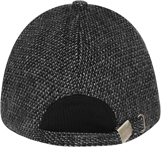MioCloth Gorra de béisbol de invierno Earflap Brim ajustado para hombres al aire libre grueso cálido sombrero de cadete