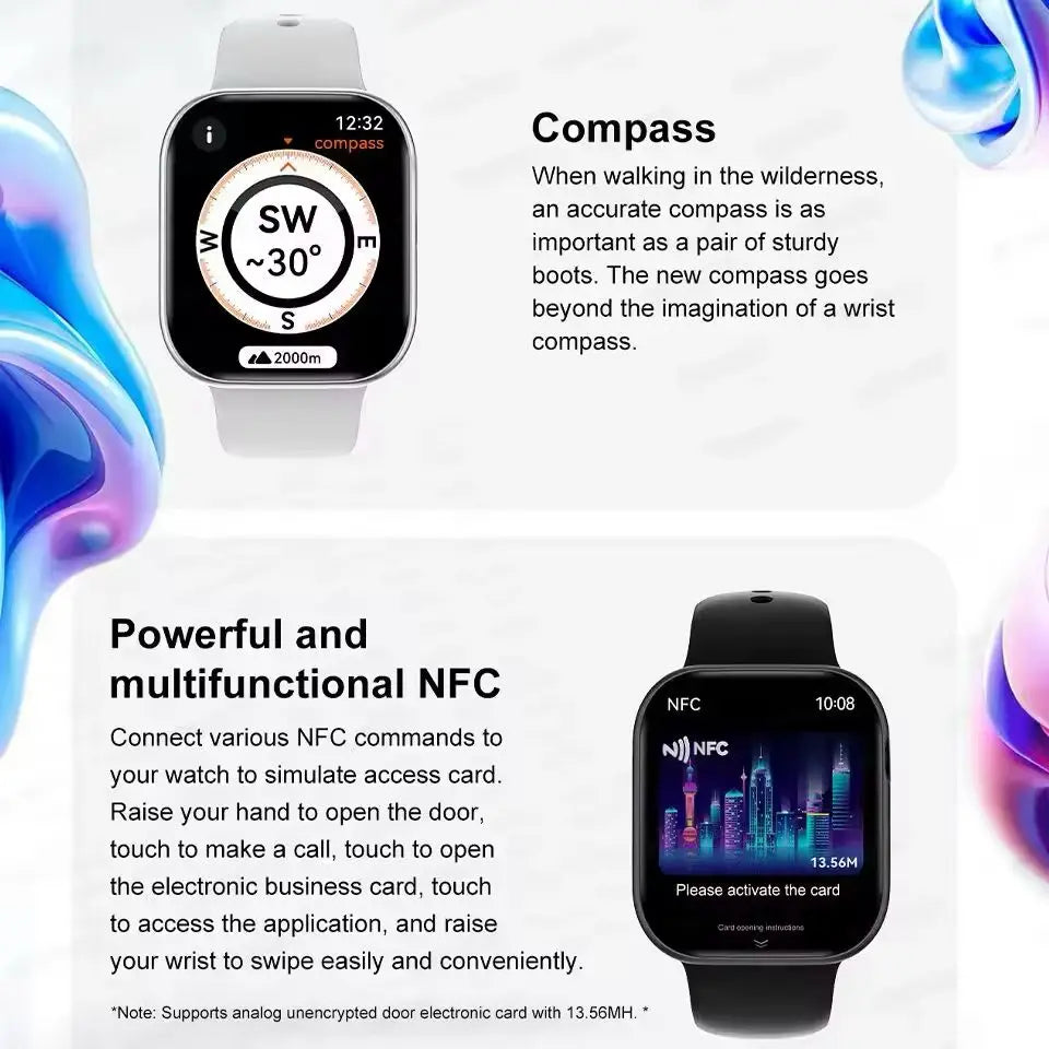 2025 New For Apple GPS Watch 10 Smart Watch Men HD AMOLED Memory Music 3D Surround Bluetooth Call Waterproof Smartwatch Woman
