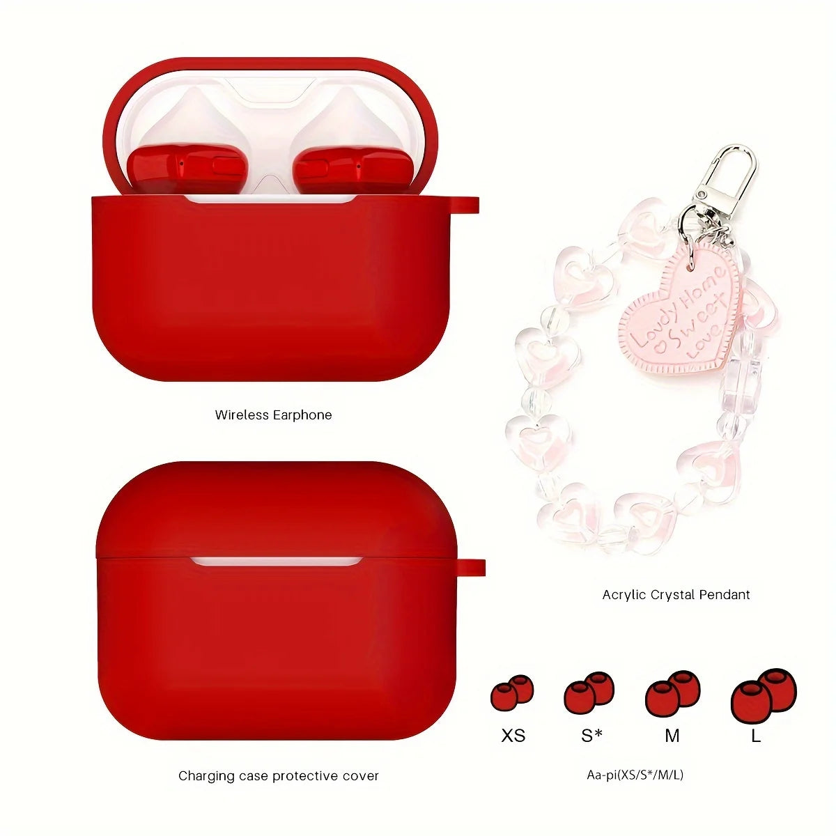 A Cute TWS Heart Shaped Bluetooth Headset For iPhone/Samsung/Xiaomi In-Ear Wireless Earbuds With ENC Smart Noise Cancellation