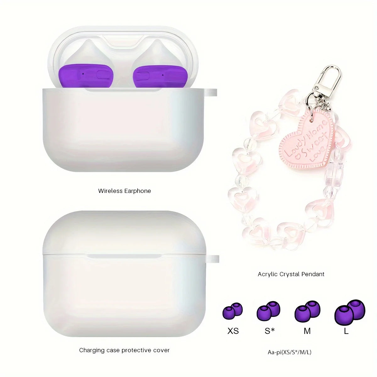 A Cute TWS Heart Shaped Bluetooth Headset For iPhone/Samsung/Xiaomi In-Ear Wireless Earbuds With ENC Smart Noise Cancellation