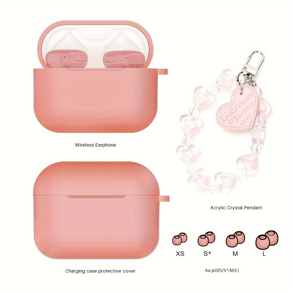 A Cute TWS Heart Shaped Bluetooth Headset For iPhone/Samsung/Xiaomi In-Ear Wireless Earbuds With ENC Smart Noise Cancellation