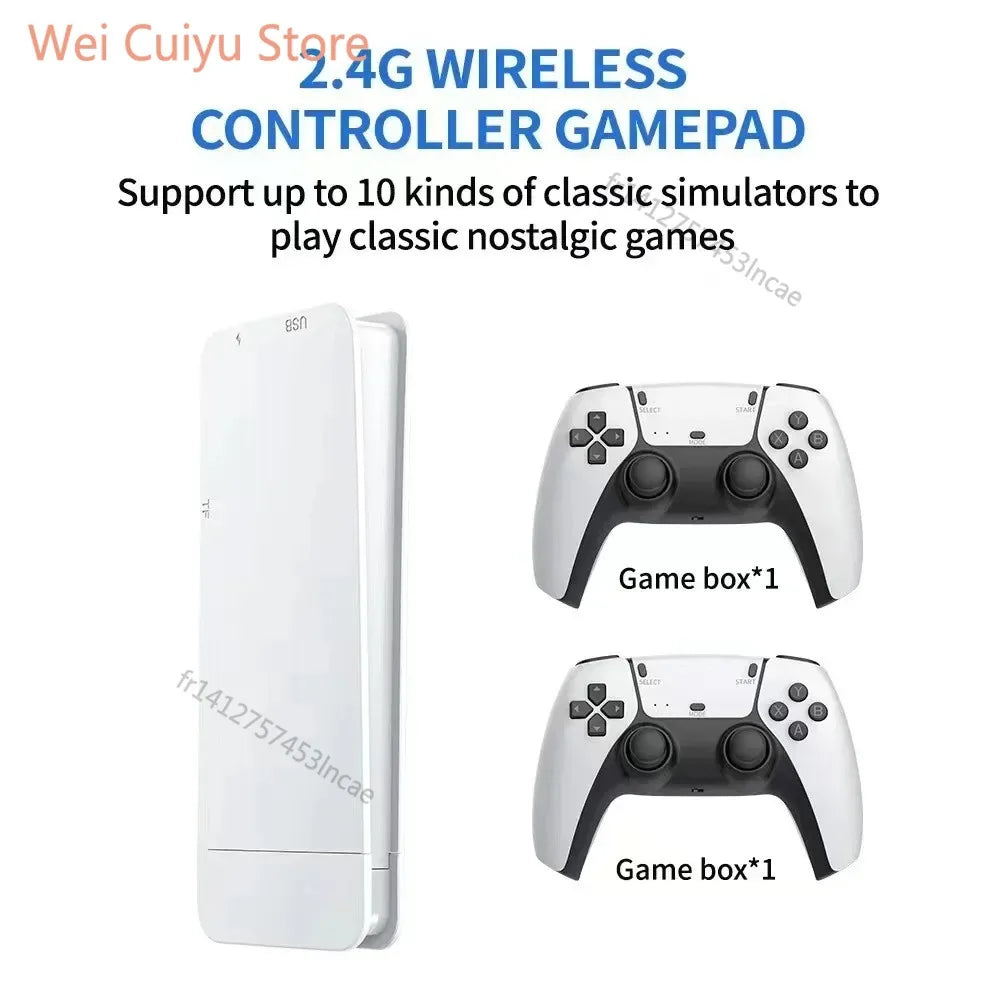 64G Game Stick M15 4K Video TV Game Console Wireless Gamepads Video Game 64G 40000+/50000+ Classic Arcade Games HD Two-player