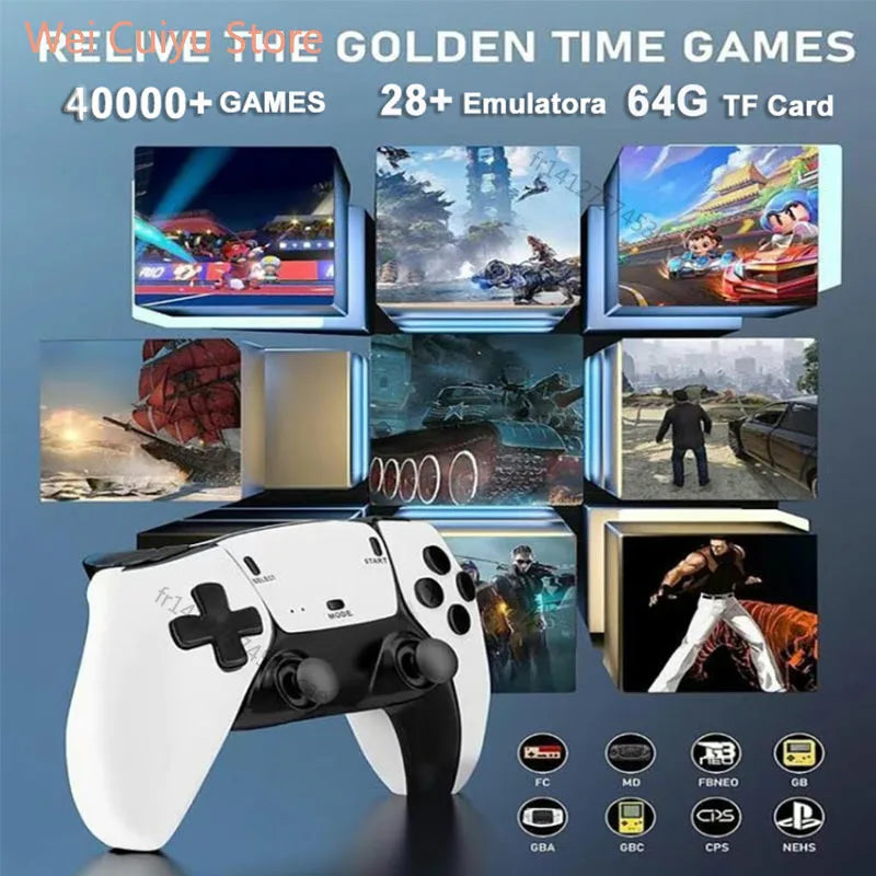 64G Game Stick M15 4K Video TV Game Console Wireless Gamepads Video Game 64G 40000+/50000+ Classic Arcade Games HD Two-player
