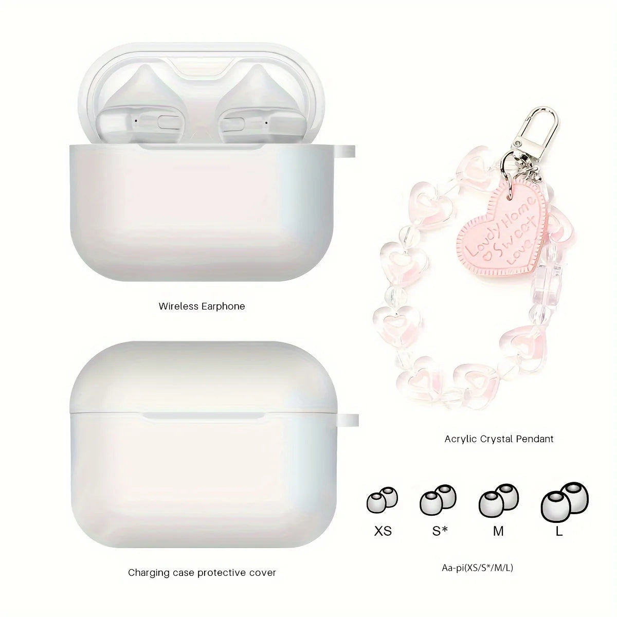 A Cute TWS Heart Shaped Bluetooth Headset For iPhone/Samsung/Xiaomi In-Ear Wireless Earbuds With ENC Smart Noise Cancellation