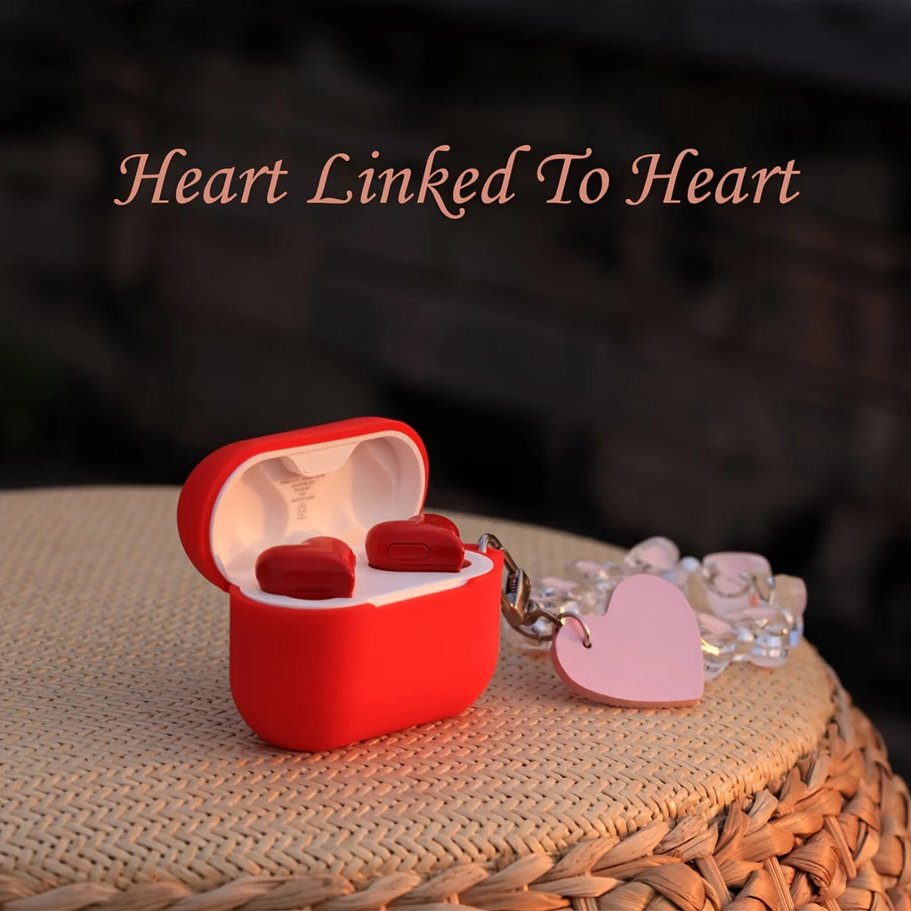 A Cute TWS Heart Shaped Bluetooth Headset For iPhone/Samsung/Xiaomi In-Ear Wireless Earbuds With ENC Smart Noise Cancellation