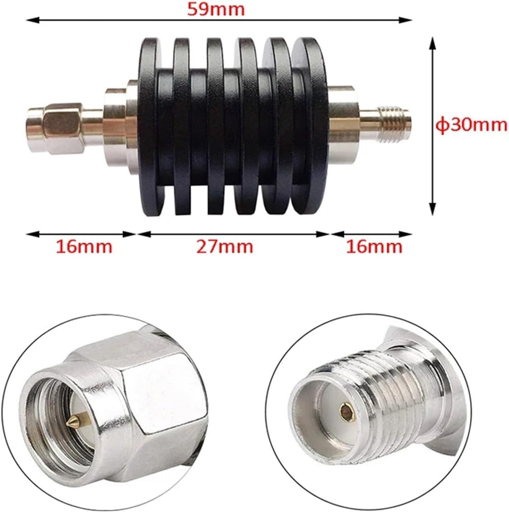 BECEN 10 W SMA RF atenuador Fijo 3GHZ Conectores 1-40DB Puede Elegir(3dB)