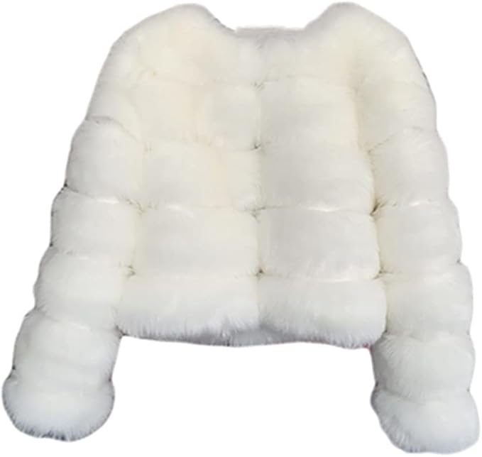 Chaqueta de Piel Sintética para Mujer Abrigo Corto de Sherpa para Otoño e Ivierno