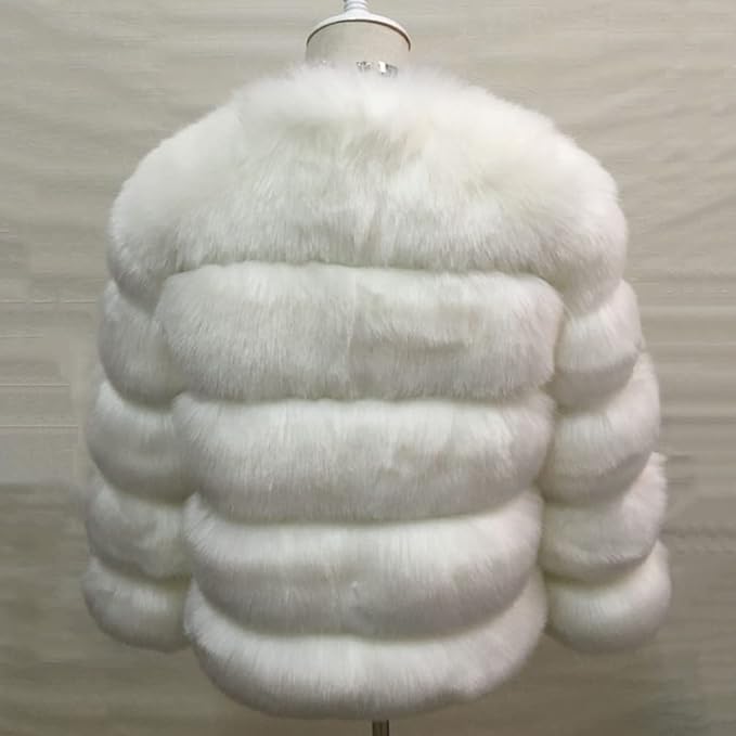 Chaqueta de Piel Sintética para Mujer Abrigo Corto de Sherpa para Otoño e Ivierno