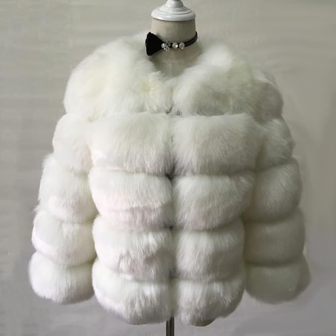 Chaqueta de Piel Sintética para Mujer Abrigo Corto de Sherpa para Otoño e Ivierno