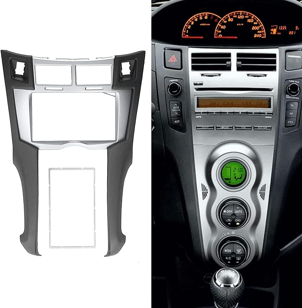 Kit de Recorte de Estéreo de Coche 2 Din de Borde para Yaris Vitz Platz 2005-2011 Instalación de Reproductor de DVD Fascias de Bisel
