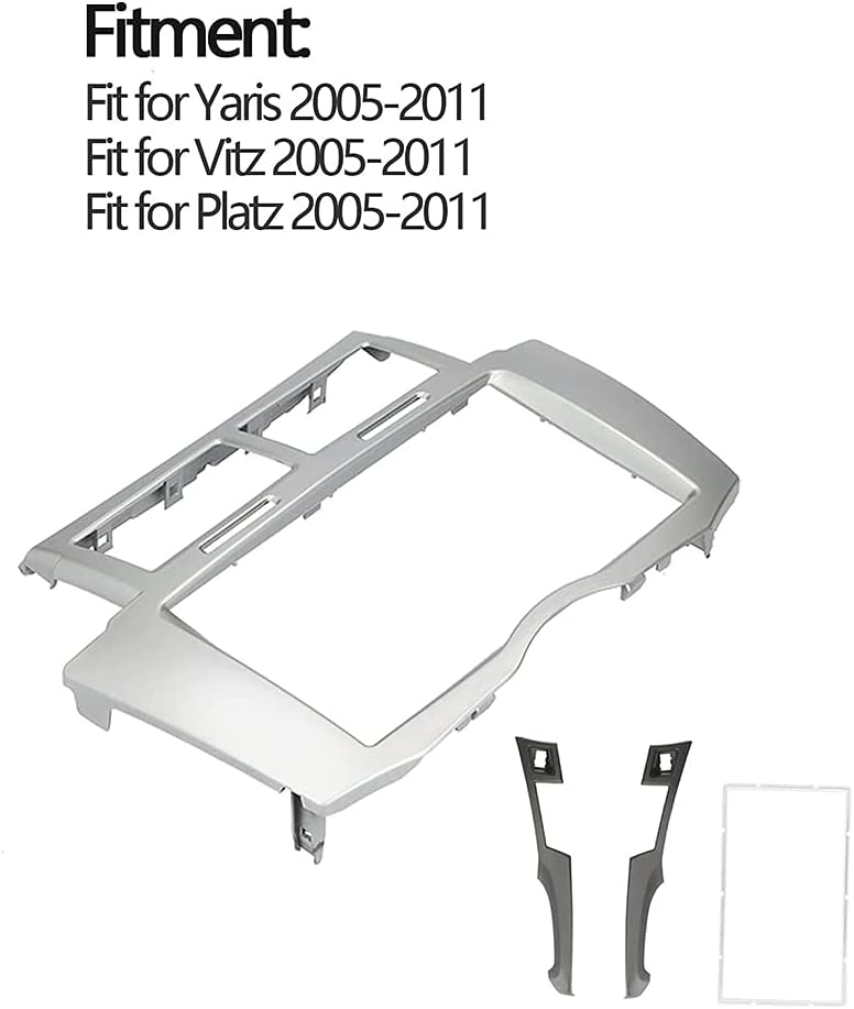 Kit de Recorte de Estéreo de Coche 2 Din de Borde para Yaris Vitz Platz 2005-2011 Instalación de Reproductor de DVD Fascias de Bisel