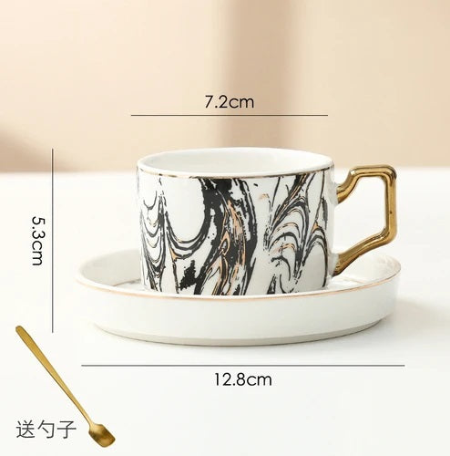 Juego de taza de café y platillo de cerámica, tazas de té de leche, taza de té de la tarde, tazas de agua, taza de café, taza de té, tazas de leche para el hogar