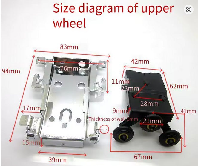 Polea de puerta corredera de armario antiguo, corredor de rueda, armario, puerta móvil, polea inferior, corredor de rodillo de rueda inferior