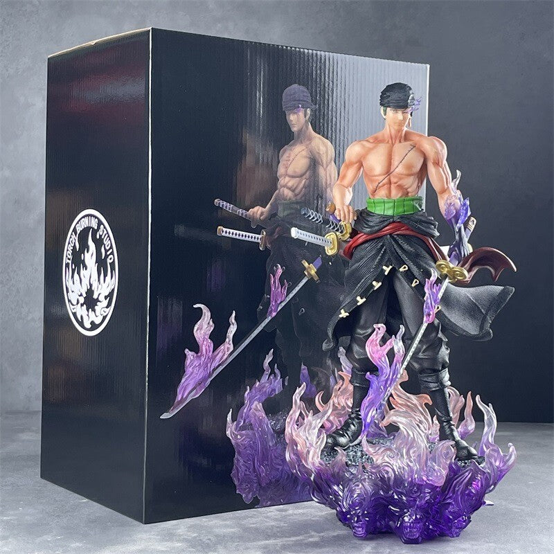 Anime Zoro One Piece Figurine GK Roronoa Zoro Figure Model Boxed Toy 32cm Gift