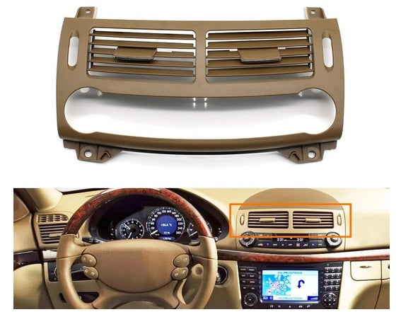 Compatible con E Class para W211 E200 E230 2003 2004 2005 2006 2007 2008 Panel De Cubierta De Rejilla De Ventilación De Aire Acondicionado Frontal OEM: 21183018549116(Color3,Central)