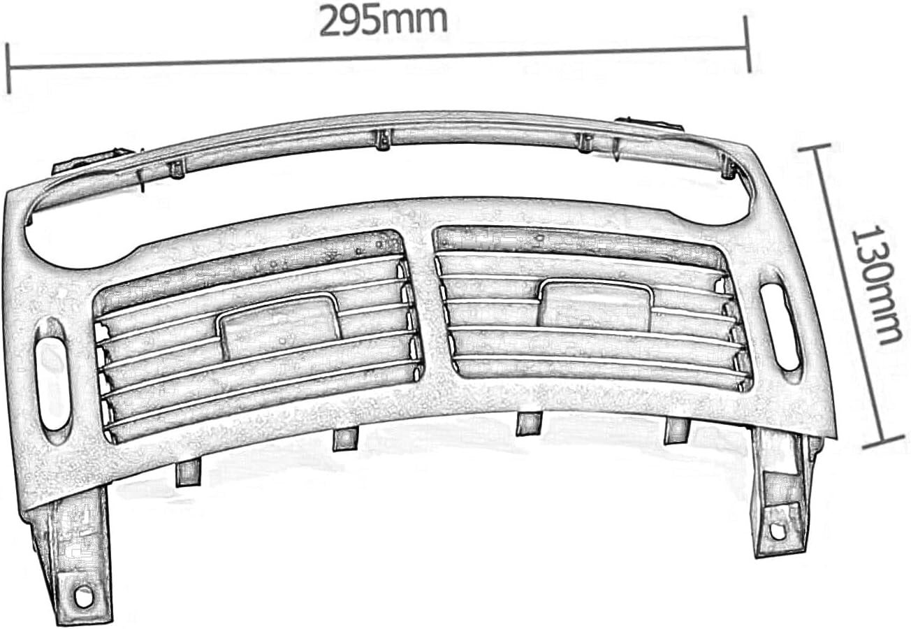 Compatible con E Class para W211 E200 E230 2003 2004 2005 2006 2007 2008 Panel De Cubierta De Rejilla De Ventilación De Aire Acondicionado Frontal OEM: 21183018549116(Color3,Central)