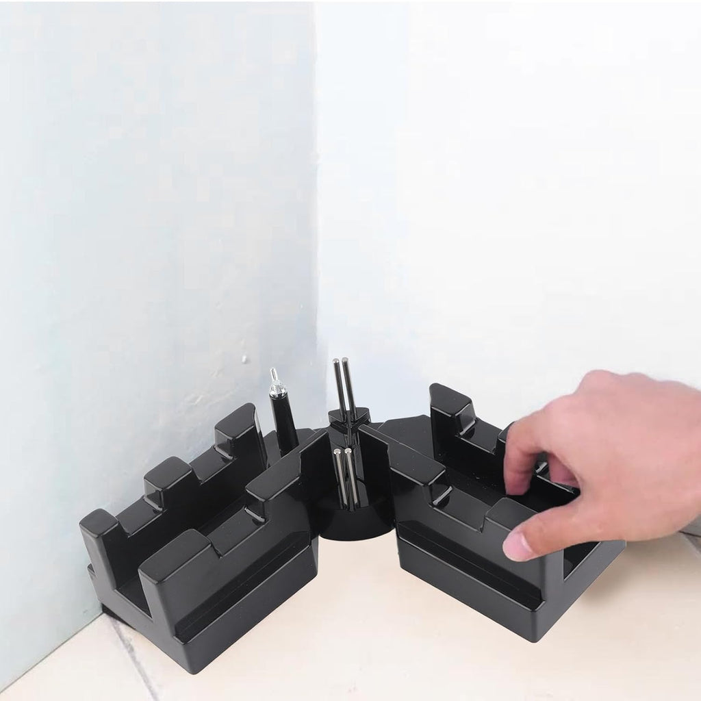 Herramienta de Corte de Medición de Inglete 2 en 1, Instrumento de Plantilla de Medición Negra ABS Resistente Al Desgaste de Alta Precisión para Faldas, Plomería, Carpintería y Más