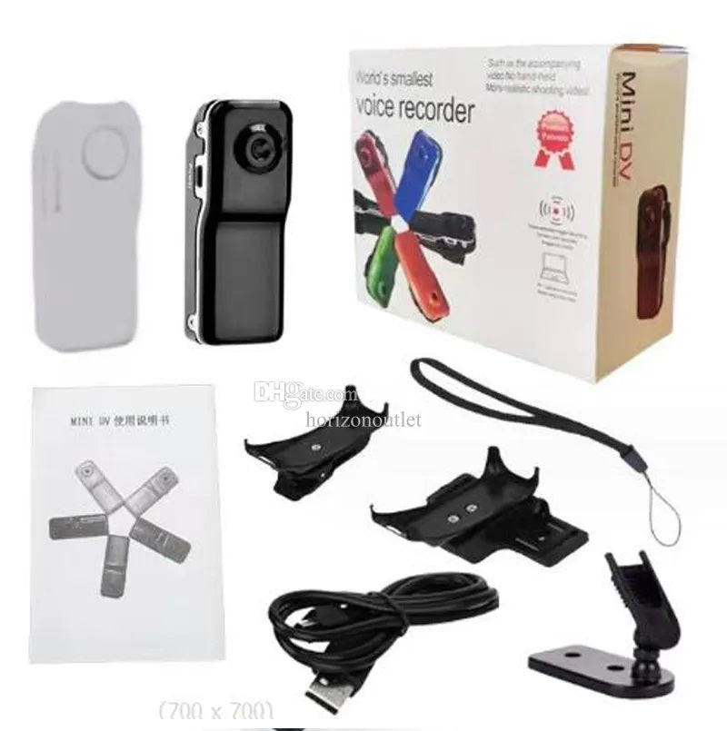 Mini Camera Recorder HD 720p: Videocámara de bolsillo portátil, MD80 Mini Cámara DV para deportes, acción y seguridad - Recorder