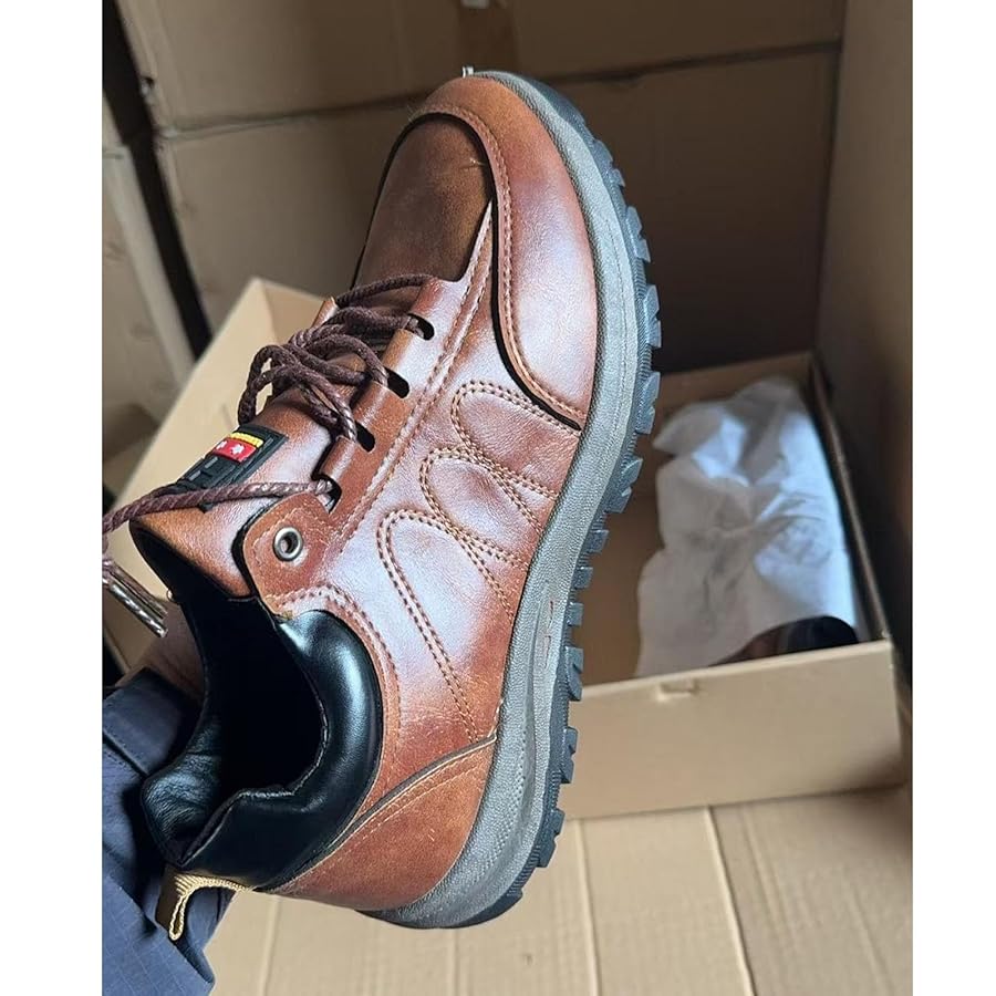 Hillde - Mocasines casuales de cuero para hombre, hechos a mano, antideslizantes, con soporte para el arco, zapatos cómodos para el trabajo, senderismo, tenis para hombre