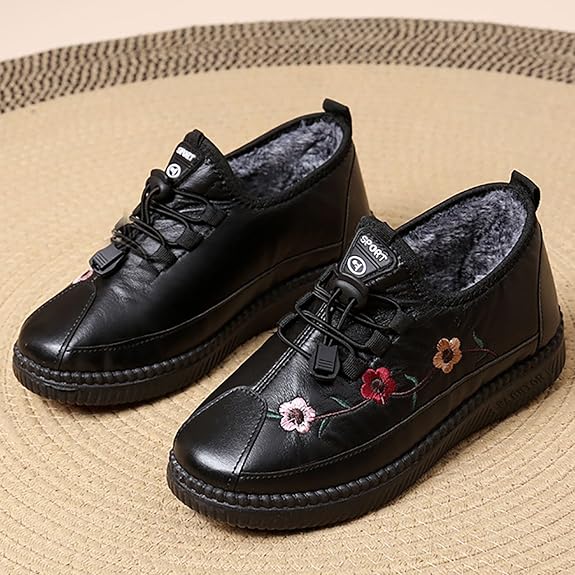 Generico Zapatos de nieve para mujer, cálidos, cálidos, con cálido acolchado de goma, botas de invierno de nieve, cómodas botas de nieve para después de esquiar, casuales, botas negro de mujer